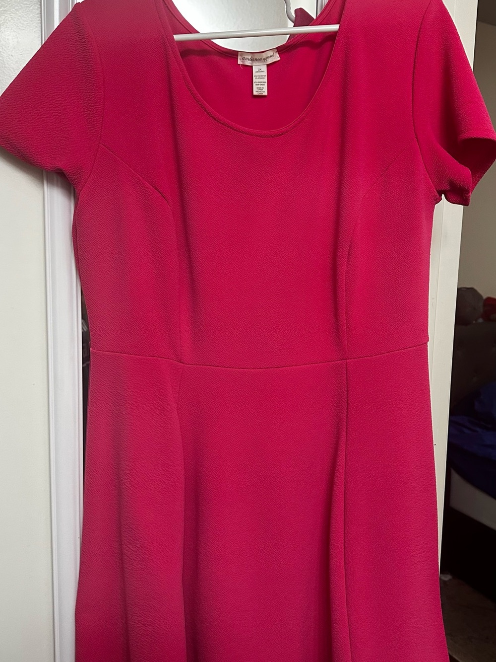 Ambiance Fuchsia Short-Sleeve Fit & Flare Mini Dress